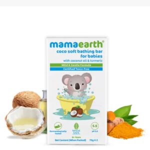 Mamaearth Coco Soft Bathing Bar for Babies, With Coconut Oil & Turmeric Pack of 2  (2 x 75 g)