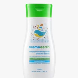 Mamaearth Deeply Nourishing Body Wash For Babies - 200ml | Infused with Coconut Oil, Orange Essential Oil & Aloe Vera Extract | Deeply Nourishing, Tear-Free Cleanser
