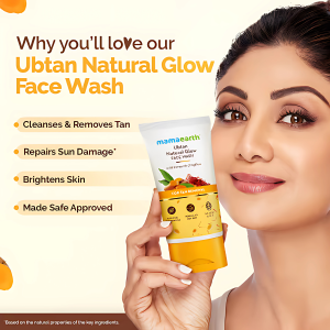 Ubtan Natural Glow Face Wash with Turmeric & Saffron for Tan Removal